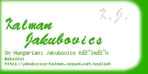 kalman jakubovics business card